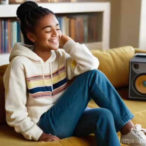 Home 15 비틀즈 음원 수익 - **Prompt:** A cozy, warmly lit living room filled with natural light, where three generations of a f...