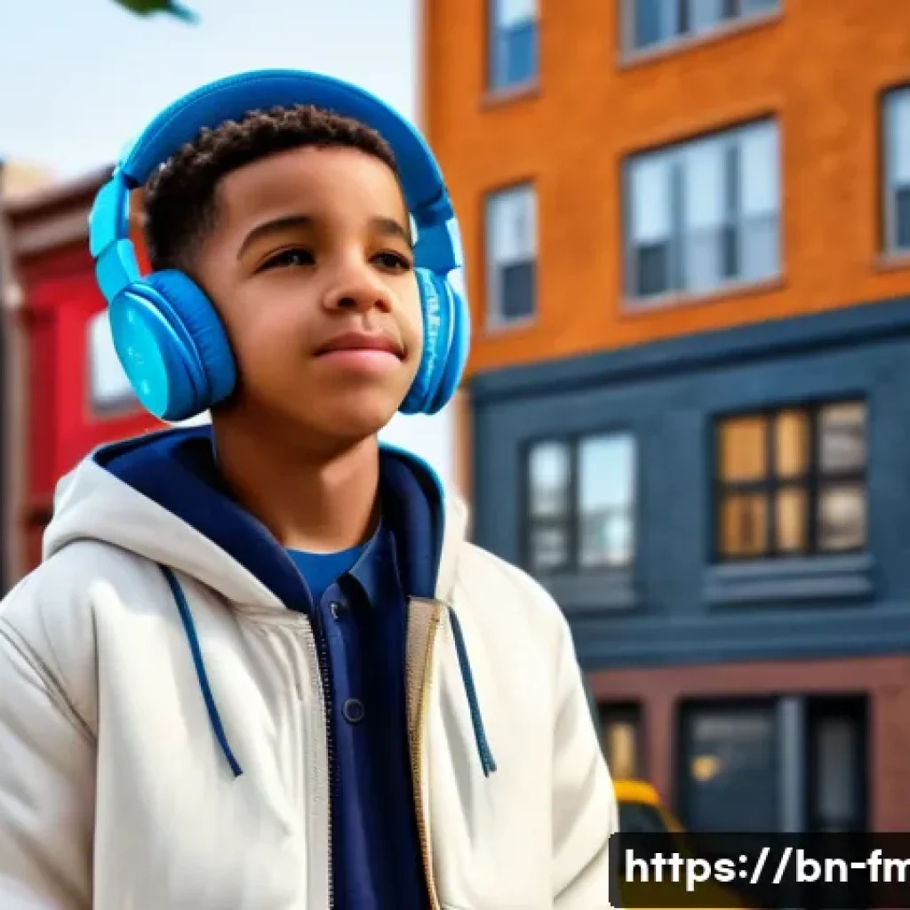 드레이크 비하인드 스토리 - A detailed portrait of a young boy in a multicultural Toronto neighborhood, symbolizing Drake’s earl...
